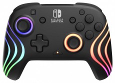 PDP 500-252-BK Afterglow Wave Nintendo Switch/Lite/OLED/Switch 2 RGB LED Lighting fekete vezeték nélküli kontroller Iroda és számítástechnika - Játék konzol - Kontroller - 507709