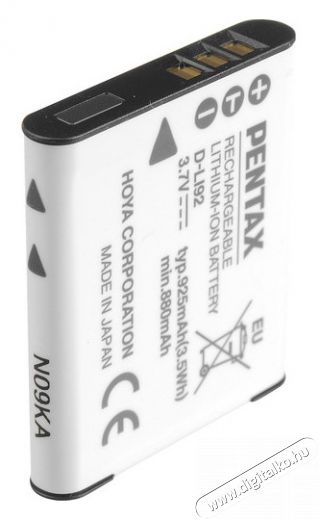 Pentax D-LI92 Li-ion akkumulátor Akkuk és töltők - Li-ion akkumulátor és töltő (gyári) - Akku - 264125