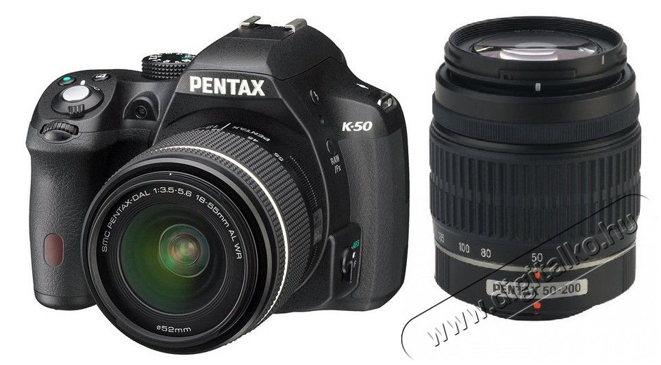 Pentax K-50 + 18-55mm DAL WR + 50-200mm DAL WR Kit - fekete Fényképezőgép / kamera - DSLR tükörreflexes fényképezőgép - 273424