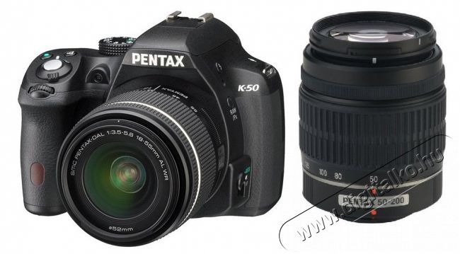 Pentax K-50 + 18-55mm DAL WR + 50-200mm DAL WR Kit - fekete Fényképezőgép / kamera - DSLR tükörreflexes fényképezőgép - 273424