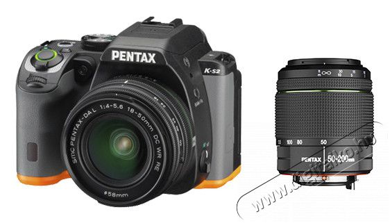 Pentax K-S2 + DAL 18-50mm WR + DAL 50-200mm WR Kit - fekete/narancs Fényképezőgép / kamera - DSLR tükörreflexes fényképezőgép - 286739