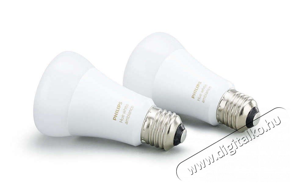 PHILIPS Hue white ambiance 9.5W A60 E27 EU 2Pack H&aacute;ztart&aacute;s / Otthon / K&uuml;lt&eacute;r - Vil&aacute;g&iacute;t&aacute;s / elektromoss&aacute;g - E27 foglalat&uacute; izz&oacute; - 344420