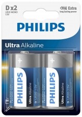 PHILIPS LR20E2B/10 Ultra Alkaline elem - 2db Akkuk és töltők - Elem - 362105
