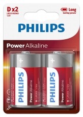 PHILIPS LR20P2B/10 Power Alkaline elem - 2db Akkuk és töltők - Elem - 362098