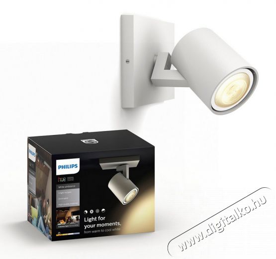 PHILIPS Runner HUE GU10 5,5W kieg&eacute;sz&iacute;tő fali szpot l&aacute;mpa feh&eacute;r 5309031P8 H&aacute;ztart&aacute;s / Otthon / K&uuml;lt&eacute;r - Vil&aacute;g&iacute;t&aacute;s / elektromoss&aacute;g - Fali / mennyezeti l&aacute;mpa - 351416
