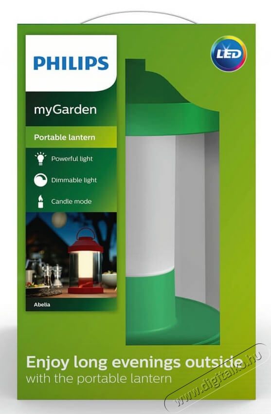 PHILIPS Abelia Portable light green 1x3W SELV L&aacute;mpa H&aacute;ztart&aacute;s / Otthon / K&uuml;lt&eacute;r - Vil&aacute;g&iacute;t&aacute;s / elektromoss&aacute;g - Kerti / k&uuml;lt&eacute;ri l&aacute;mpa - 328484