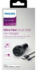 PHILIPS DLP2357V/10 USB autós töltő lighting csatlakozóval Autóhifi / Autó felszerelés - Autós töltő / szivargyújtó adapter - 301153