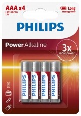 PHILIPS LR03P4B/10 Power Alkaline AAA elem - 4db Akkuk és töltők - Elem - 362096