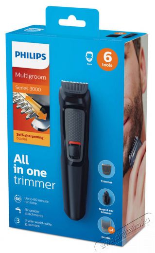 PHILIPS Multiroom Series 3000 MG3710/15 6 az 1-ben testszőrzetnyíró készlet Szépségápolás / Egészség - Szőrtelenítő / borotva - Arc- és testszőrzet vágó, formázó - 345892