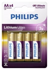 PHILIPS FR6LB4A/10 Lithium Ultra AA elem 4db Akkuk és töltők - Elem - 354028