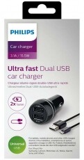 PHILIPS DLP2357U/10 USB autós töltő Autóhifi / Autó felszerelés - Autós töltő / szivargyújtó adapter - 301145