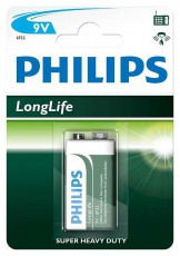 PHILIPS 6F22L1B 9V LongLife elem Akkuk és töltők - Elem - 301235