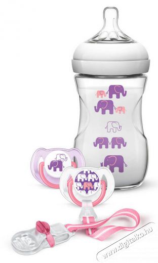 PHILIPS SCD628/01 Avent elefántos ajándékcsomag kislányoknak (cumisüveg, cumi és cumicsíptető készlet) Szépségápolás / Egészség - Baba mama termék - Cumisüveg / cumi / etetés kiegészítő - 327226