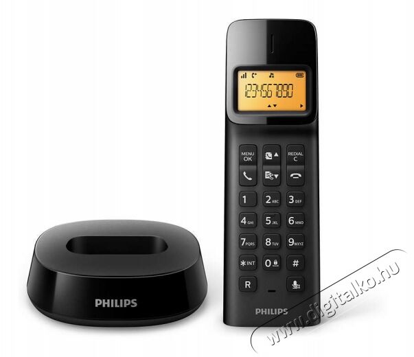 PHILIPS D1401B/53 vezeték nélküli telefon - fekete Mobil / Kommunikáció / Smart - DECT / cordless telefon - 350650