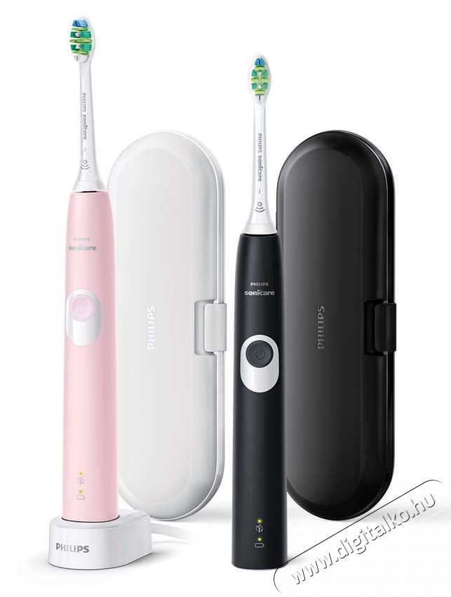 PHILIPS HX6800/35 Series 4300 Sonicare ProtectiveClean elektromos fogkefe dupla szett - fekete/rózsaszín Szépségápolás / Egészség - Száj / fog ápolás - Elektromos fogkefe - 361855