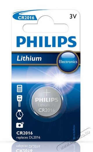 PHILIPS CR2016 lítium gombelem Akkuk és töltők - Elem - 301180