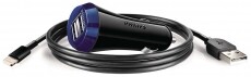 PHILIPS DLP2257V/10 kettős USB töltő Autóhifi / Autó felszerelés - Autós töltő / szivargyújtó adapter - 301112