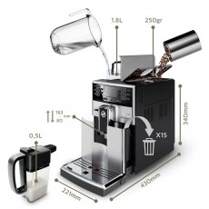 PHILIPS HD8927/09 Saeco PicoBaristo kávéfőző Konyhai termékek - Kávéfőző / kávéörlő / kiegészítő - Automata kávéfőző - 301163