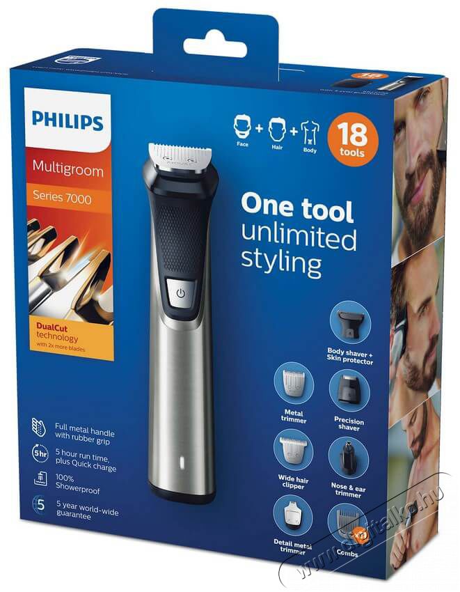 PHILIPS MG7770/15 Multigroom Series 7000 multifunkciós szőrtelenítő és -formázó készülék Szépségápolás / Egészség - Szőrtelenítő / borotva - Arc- és testszőrzet vágó, formázó - 342328