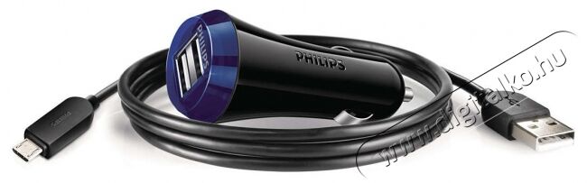 PHILIPS DLP2257U/10 kettős USB töltő Autóhifi / Autó felszerelés - Autós töltő / szivargyújtó adapter - 301107