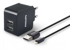 PHILIPS DLP2307V/12 USB iPhone fali töltő Mobil / Kommunikáció / Smart - Mobiltelefon kiegészítő / tok - Hálózati-, autós töltő - 309956