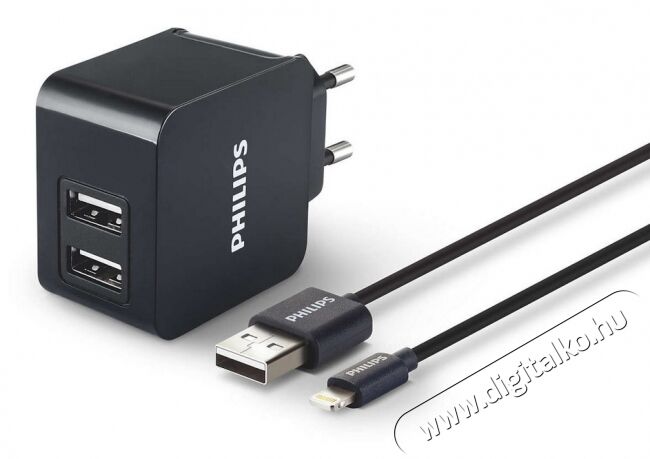 PHILIPS DLP2307V/12 USB iPhone fali töltő Mobil / Kommunikáció / Smart - Mobiltelefon kiegészítő / tok - Hálózati-, autós töltő - 309956