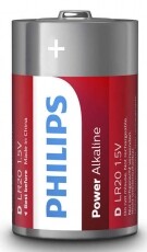 PHILIPS LR20P2B/10 Power Alkaline elem - 2db Akkuk és töltők - Elem - 362098