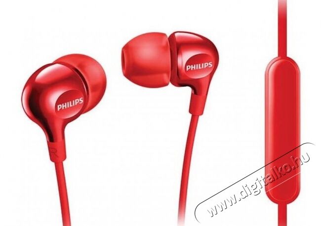 PHILIPS SHE3555RD/00 mikrofonos fülhallgató - piros Audio-Video / Hifi / Multimédia - Fül és Fejhallgatók - Fülhallgató mikrofonnal / headset - 350702