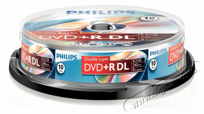 PHILIPS DVD+R85DLCB Dual-Layer 8x Cake box lemez 10db/csomag Iroda és számítástechnika - Egyéb számítástechnikai termék - 385359