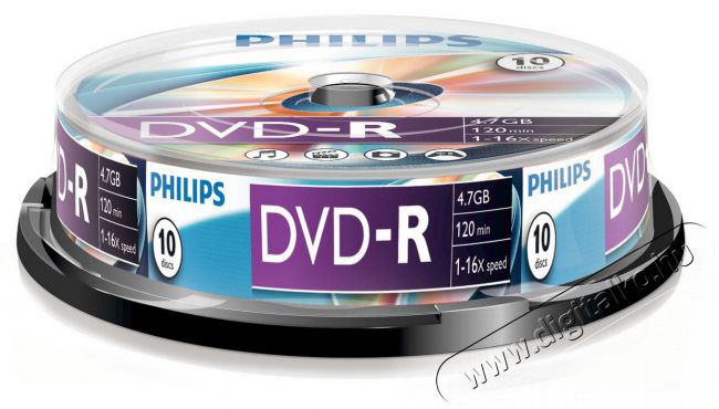 PHILIPS DVD-R47CB 16x Cake box lemez 10db/csomag Iroda és számítástechnika - Egyéb számítástechnikai termék - 386041