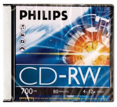 PHILIPS CD-RW80 12x újraírható CD lemez Iroda és számítástechnika - Számítógép tartozék - CD / DVD tartó / tasak - 392126