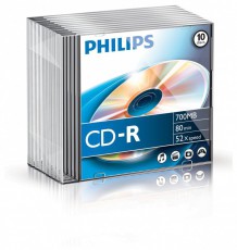 PHILIPS CD-R80 52x Slim írható CD lemez Iroda és számítástechnika - Számítógép tartozék - CD / DVD tartó / tasak - 398234