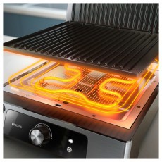 PHILIPS Series 5000 HD6301/90 ezüst kontakt grill Konyhai termékek - Konyhai kisgép (sütés / főzés / hűtés / ételkészítés) - Kontakt grill sütő / sütőlap - 502381