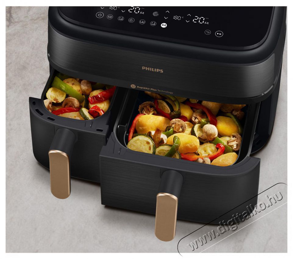 PHILIPS Airfryer Series 5000 NA552/00 hől&eacute;gkeverős s&uuml;tő gőzzel Konyhai term&eacute;kek - Konyhai kisg&eacute;p (s&uuml;t&eacute;s / főz&eacute;s / hűt&eacute;s / &eacute;telk&eacute;sz&iacute;t&eacute;s) - L&eacute;gkever&eacute;ses főzőg&eacute;p / elektromos kukta / multifunkci&oacute;s s&uuml;tő - 505481