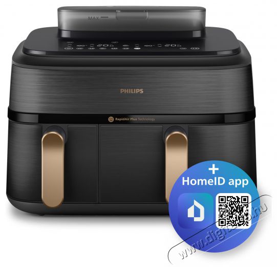 PHILIPS Airfryer Series 5000 NA552/00 hől&eacute;gkeverős s&uuml;tő gőzzel Konyhai term&eacute;kek - Konyhai kisg&eacute;p (s&uuml;t&eacute;s / főz&eacute;s / hűt&eacute;s / &eacute;telk&eacute;sz&iacute;t&eacute;s) - L&eacute;gkever&eacute;ses főzőg&eacute;p / elektromos kukta / multifunkci&oacute;s s&uuml;tő - 505481