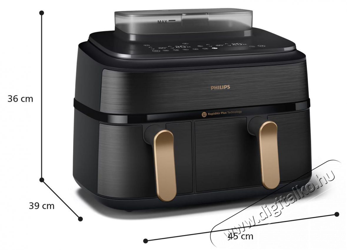 PHILIPS Airfryer Series 5000 NA552/00 hől&eacute;gkeverős s&uuml;tő gőzzel Konyhai term&eacute;kek - Konyhai kisg&eacute;p (s&uuml;t&eacute;s / főz&eacute;s / hűt&eacute;s / &eacute;telk&eacute;sz&iacute;t&eacute;s) - L&eacute;gkever&eacute;ses főzőg&eacute;p / elektromos kukta / multifunkci&oacute;s s&uuml;tő - 505481