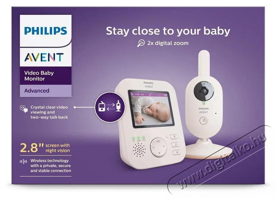 PHILIPS SCD881/26 AVENT DIGIT&Aacute;LIS B&Eacute;BIŐR Sz&eacute;ps&eacute;g&aacute;pol&aacute;s / Eg&eacute;szs&eacute;g - Baba mama term&eacute;k - B&eacute;biőr / babafigyelő - 517072