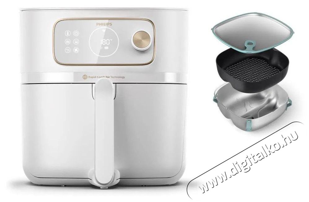 PHILIPS Series 7000 Combi XXL HD9876/25 Forr&oacute;levegős s&uuml;tő Konyhai term&eacute;kek - Konyhai kisg&eacute;p (s&uuml;t&eacute;s / főz&eacute;s / hűt&eacute;s / &eacute;telk&eacute;sz&iacute;t&eacute;s) - L&eacute;gkever&eacute;ses főzőg&eacute;p / elektromos kukta / multifunkci&oacute;s s&uuml;tő - 519045