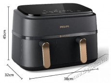 PHILIPS 3000 Series Airfryer Dual basket 9l NA352/00 Konyhai termékek - Konyhai kisgép (sütés / főzés / hűtés / ételkészítés) - Olajsütő - 521053