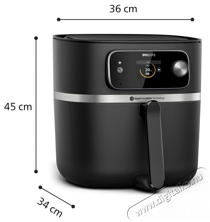 PHILIPS 7000 Series Airfryer Combi 8,3l XXL Connected 22v1 HD9880/90 Konyhai term&eacute;kek - Konyhai kisg&eacute;p (s&uuml;t&eacute;s / főz&eacute;s / hűt&eacute;s / &eacute;telk&eacute;sz&iacute;t&eacute;s) - Olajs&uuml;tő - 521039