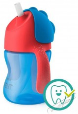 PHILIPS AVENT bögre rugalmas szívószállal 200 ml fiú + ajándék Petite&Mars tál 6m+ Szépségápolás / Egészség - Baba mama termék - Cumisüveg / cumi / etetés kiegészítő - 527842