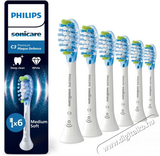 PHILIPS HX9046/87 Sonicare Premium Plaque Defence, 6 db Elektromos fogkefe fej Szépségápolás / Egészség - Száj / fog ápolás - Elektromos fogkefe - 530303