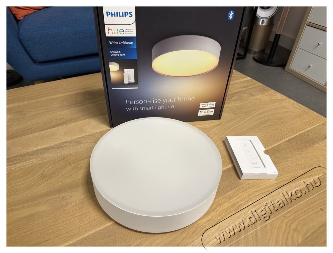 PHILIPS Hue Enrave S feh&eacute;r + Hue Motion Sensor H&aacute;ztart&aacute;s / Otthon / K&uuml;lt&eacute;r - Vil&aacute;g&iacute;t&aacute;s / elektromoss&aacute;g - Fali / mennyezeti l&aacute;mpa - 519595