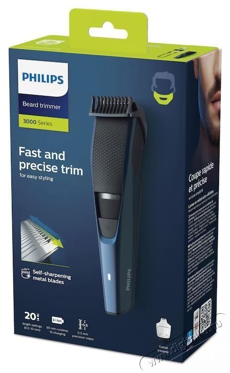 PHILIPS BT3238/15 szak&aacute;llv&aacute;g&oacute;, &Ouml;n&eacute;lező rozsdamentes ac&eacute;l peng&eacute;k, 0.5-10 mm, Vezet&eacute;k n&eacute;lk&uuml;li műk&ouml;d&eacute;s, 90 perc, R&eacute;szletv&aacute;g&oacute;, Fekete Sz&eacute;ps&eacute;g&aacute;pol&aacute;s / Eg&eacute;szs&eacute;g - Szőrtelen&iacute;tő / borotva - Arc- &eacute;s testszőrzet v&aacute;g&oacute;, form&aacute;z&oacute; - 537209