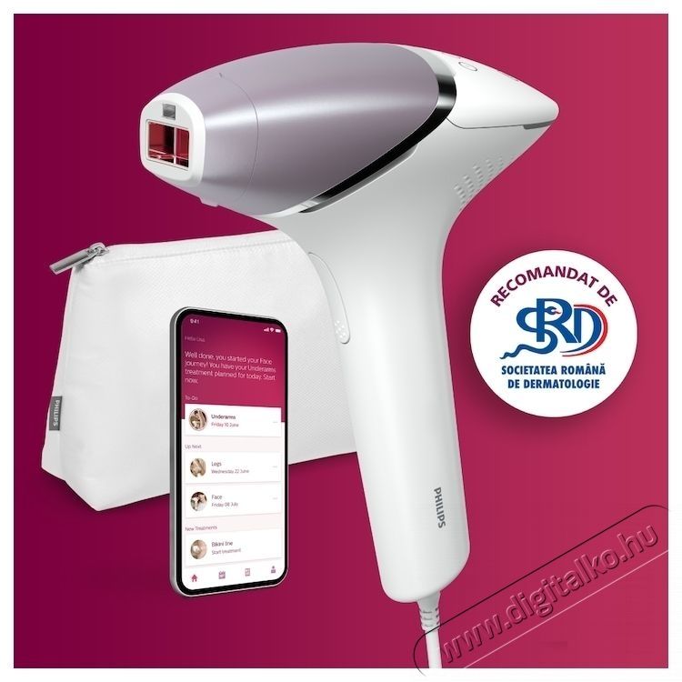 PHILIPS BRI947/00 IPL epil&aacute;tor, Lumea 9000 sorozat, feh&eacute;r/r&oacute;zsasz&iacute;n Sz&eacute;ps&eacute;g&aacute;pol&aacute;s / Eg&eacute;szs&eacute;g - Szőrtelen&iacute;tő / borotva - Tart&oacute;s szőrtelen&iacute;tő - 537211