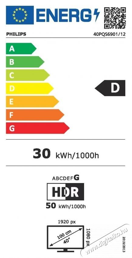 PHILIPS AMBILIGHT QLED 40PQS6901 Telev&iacute;zi&oacute; (2026-os modell), 100 cm, Smart TV, Full HD, D energiaoszt&aacute;ly Telev&iacute;zi&oacute;k - LED telev&iacute;zi&oacute; - 1080p Full HD felbont&aacute;s&uacute; - 540461