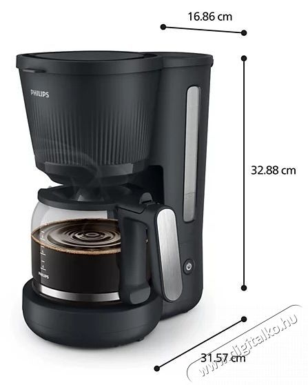 PHILIPS 3000 Series HD7411/00 fekete Konyhai term&eacute;kek - K&aacute;v&eacute;főző / k&aacute;v&eacute;&ouml;rlő / kieg&eacute;sz&iacute;tő - Filteres k&aacute;v&eacute;főző - 512769