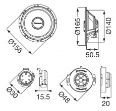 Pioneer TS-Q171C autó hangszóró szett Autóhifi / Autó felszerelés - Autó hangsugárzó - Hangszóró szett - 313607
