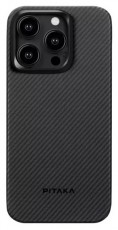 PITAKA 128972 1500D iPhone 15 Pro Max fekete/szürke aramid hátlap Mobil / Kommunikáció / Smart - Mobiltelefon kiegészítő / tok - Tok / hátlap - 507454