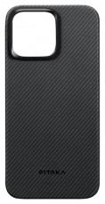 PITAKA 129606 600D iPhone 15 Pro Max fekete/szürke aramid hátlap Mobil / Kommunikáció / Smart - Mobiltelefon kiegészítő / tok - Tok / hátlap - 507457